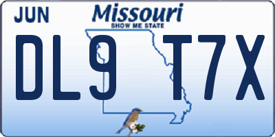 MO license plate DL9T7X