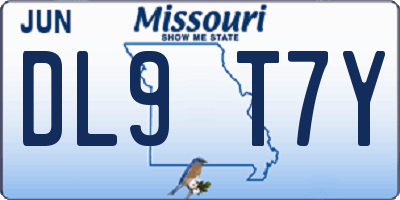 MO license plate DL9T7Y