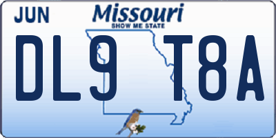 MO license plate DL9T8A
