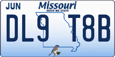 MO license plate DL9T8B