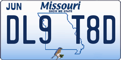 MO license plate DL9T8D