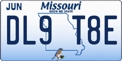 MO license plate DL9T8E