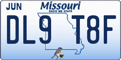 MO license plate DL9T8F