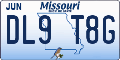 MO license plate DL9T8G
