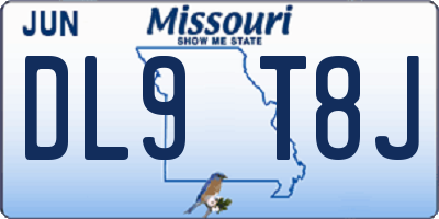 MO license plate DL9T8J