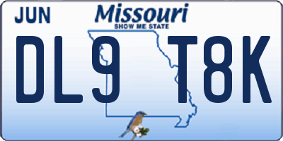MO license plate DL9T8K