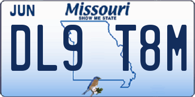 MO license plate DL9T8M