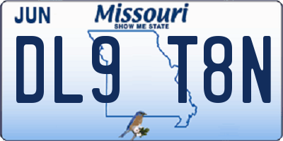MO license plate DL9T8N