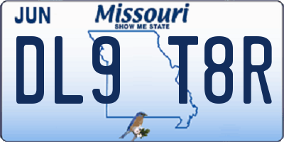 MO license plate DL9T8R