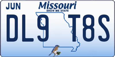 MO license plate DL9T8S