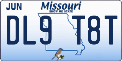 MO license plate DL9T8T