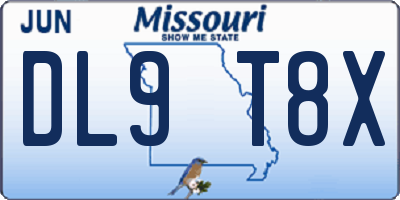 MO license plate DL9T8X