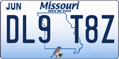 MO license plate DL9T8Z