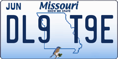 MO license plate DL9T9E