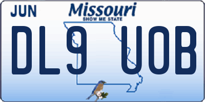 MO license plate DL9U0B