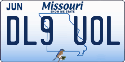 MO license plate DL9U0L