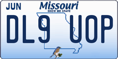 MO license plate DL9U0P
