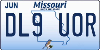 MO license plate DL9U0R