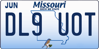 MO license plate DL9U0T