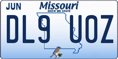 MO license plate DL9U0Z