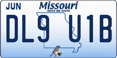 MO license plate DL9U1B