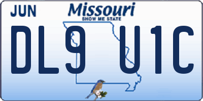 MO license plate DL9U1C