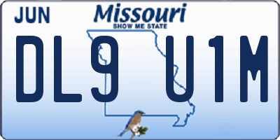 MO license plate DL9U1M