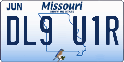 MO license plate DL9U1R