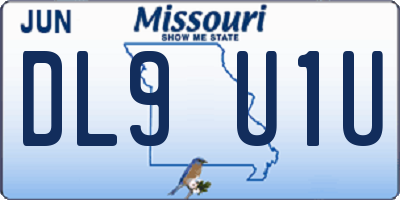 MO license plate DL9U1U