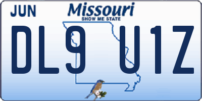 MO license plate DL9U1Z