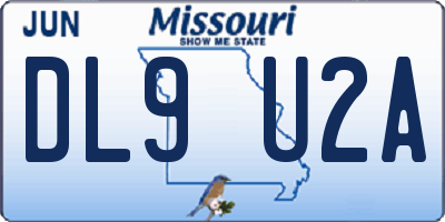 MO license plate DL9U2A