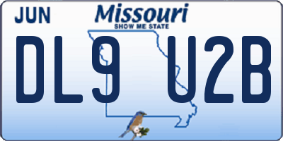 MO license plate DL9U2B