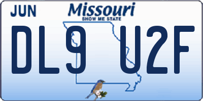 MO license plate DL9U2F
