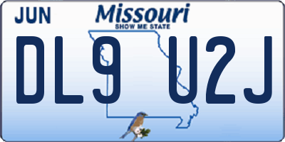 MO license plate DL9U2J