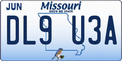 MO license plate DL9U3A