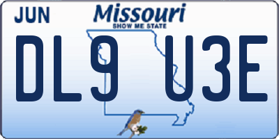 MO license plate DL9U3E