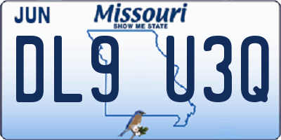 MO license plate DL9U3Q