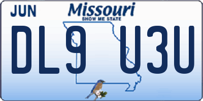 MO license plate DL9U3U