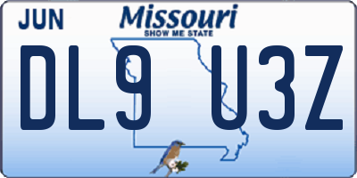 MO license plate DL9U3Z