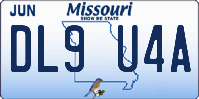MO license plate DL9U4A