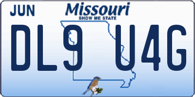 MO license plate DL9U4G