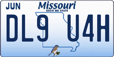 MO license plate DL9U4H
