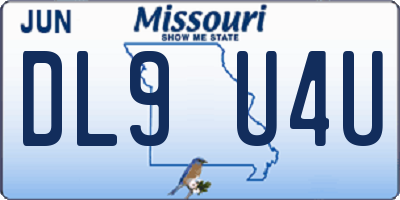 MO license plate DL9U4U