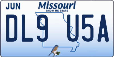 MO license plate DL9U5A