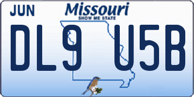 MO license plate DL9U5B