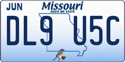 MO license plate DL9U5C