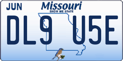 MO license plate DL9U5E