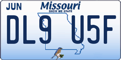 MO license plate DL9U5F