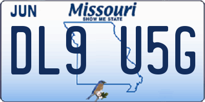 MO license plate DL9U5G
