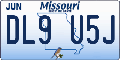 MO license plate DL9U5J